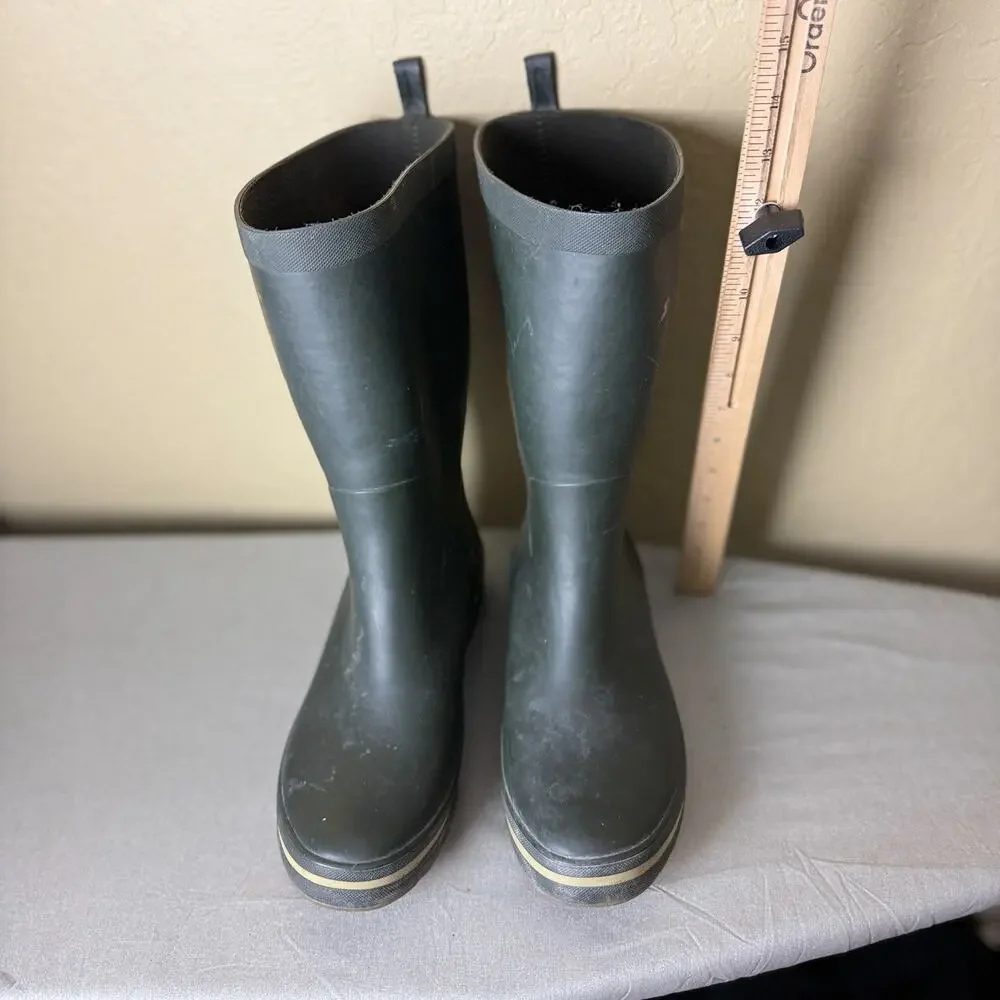 Helly Hansen Men’s Size 11 Green Rubber Rain Boots Waterproof Mid Calf Wellies